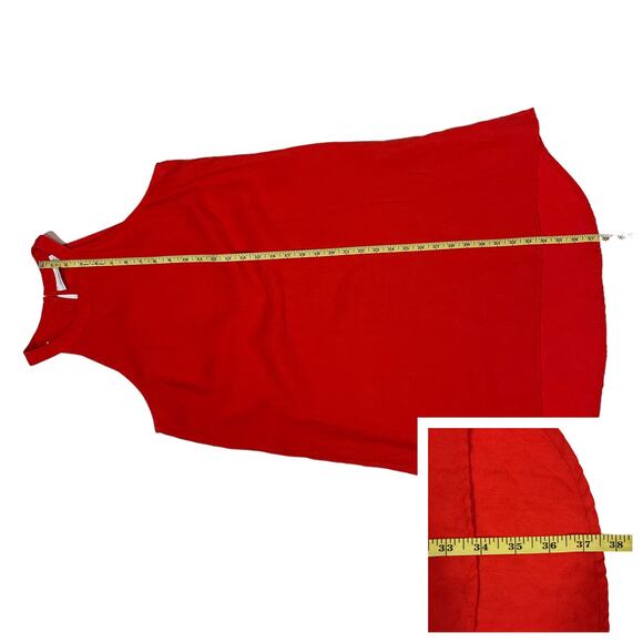 Sigrid Olsen 100% Linen Dress - Red Orange - Medium - Picture 6 of 12